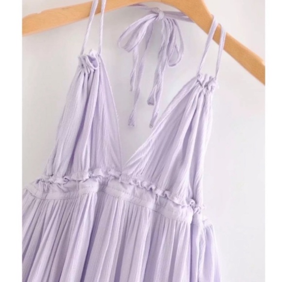 IN! Boho Dotti Lavender Halter Mini Babydoll Dress - Picture 3 of 12